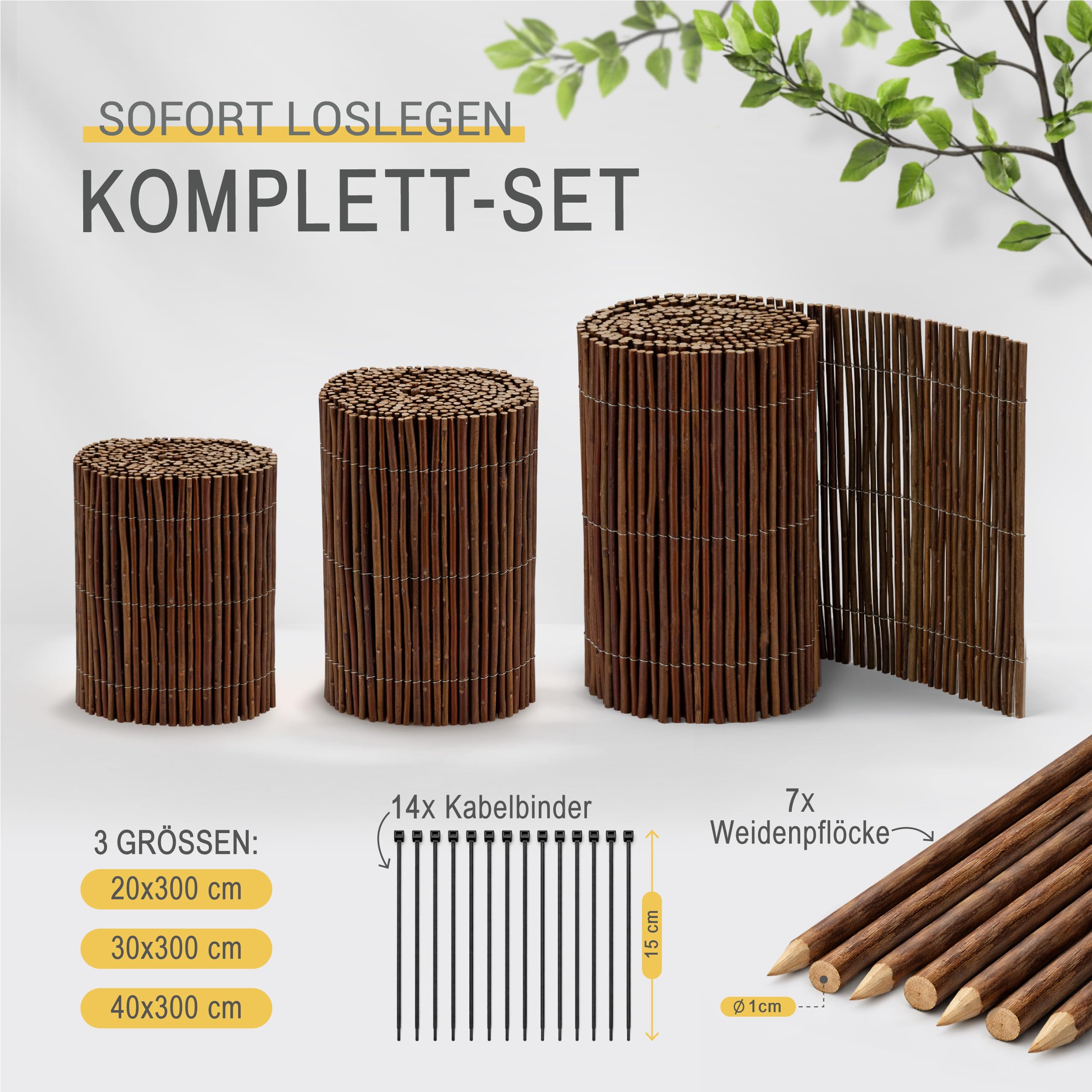 Sol Royal WB79 Beeteinfassung Weide 40x300 cm zum Stecken