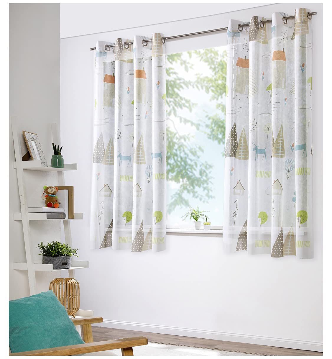 heimtexland Skandi Typ755 Kindergardine 245x135 bunt transparent