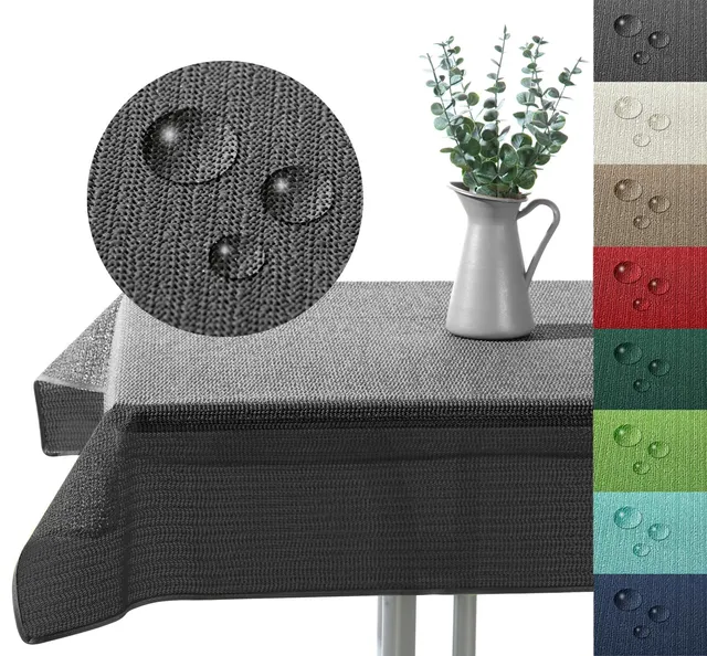 heimtexland Typ883 Gartentischdecke 110x140 cm grau wasserfest