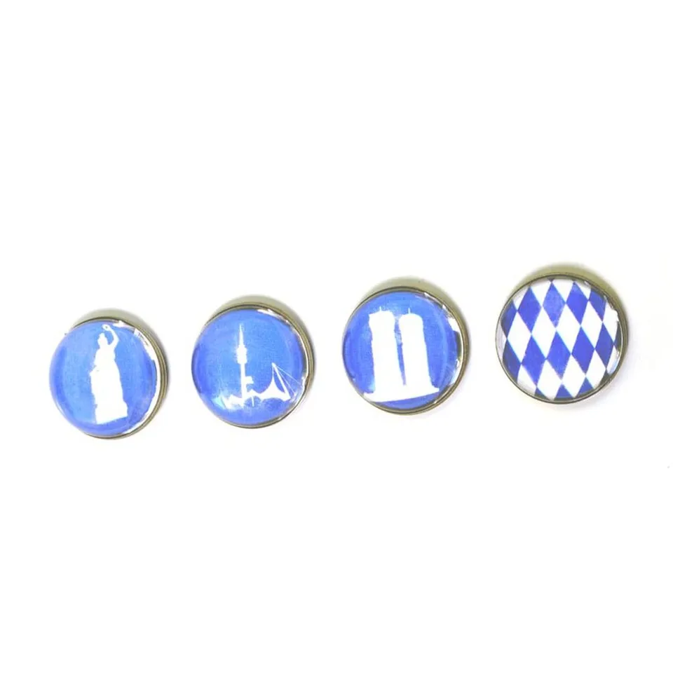 HAB & GUT Arts & Lyrics MC222V Kühlschrankmagnete München 4er Set 25 mm