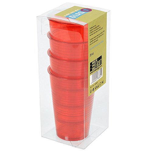 HAB & GUT KB005 Trinkbecher rot transparent 4er 0,2 L