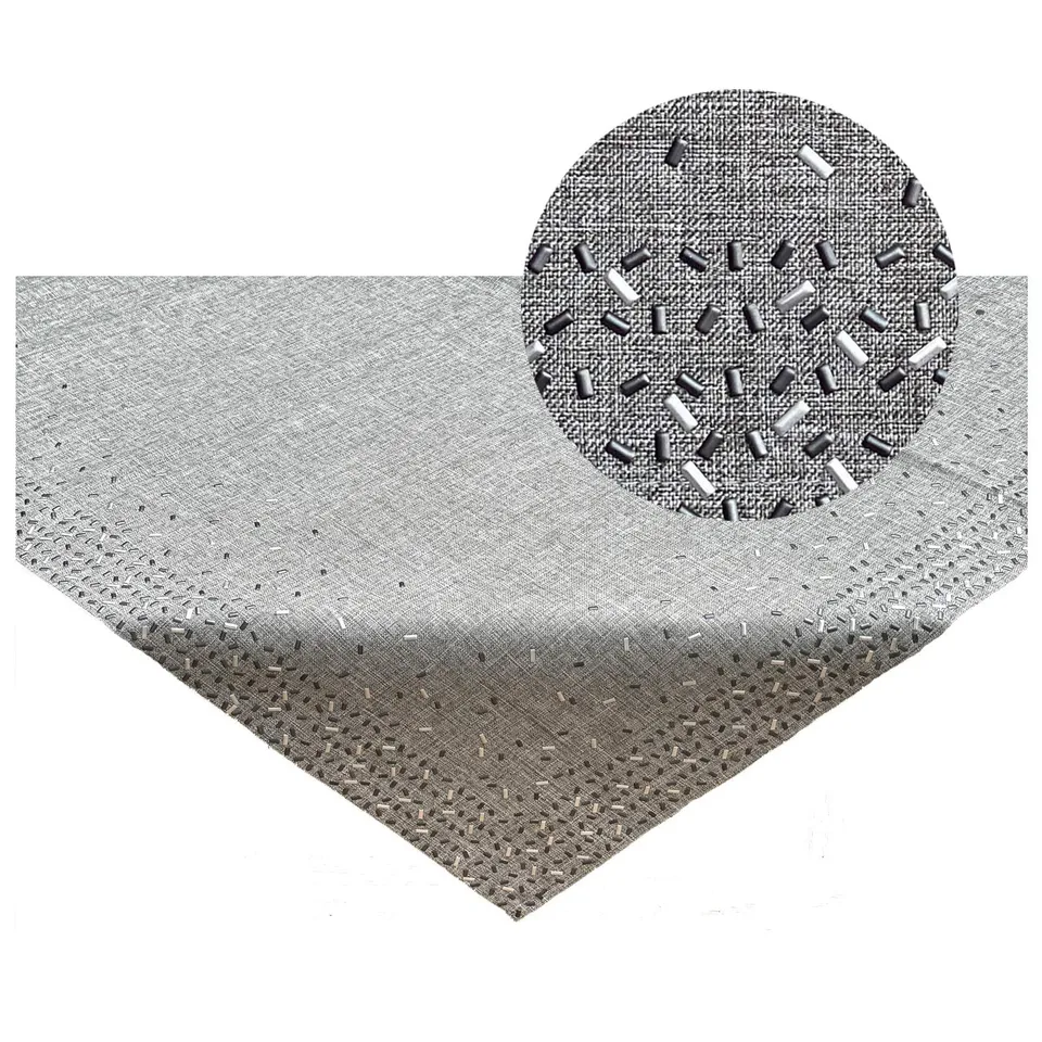 heimtexland Typ712 Tischdecke 85x85 Grau Nieten