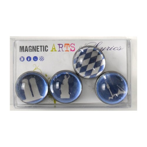 HAB & GUT Arts & Lyrics MC222V Kühlschrankmagnete München 4er Set 25 mm