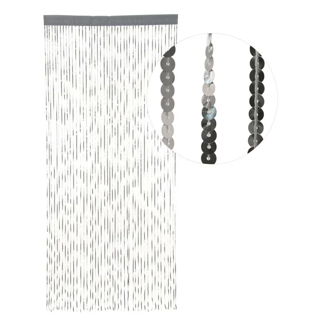 HAB & GUT DV0131A Türvorhang 90x200 cm Silber Pailletten