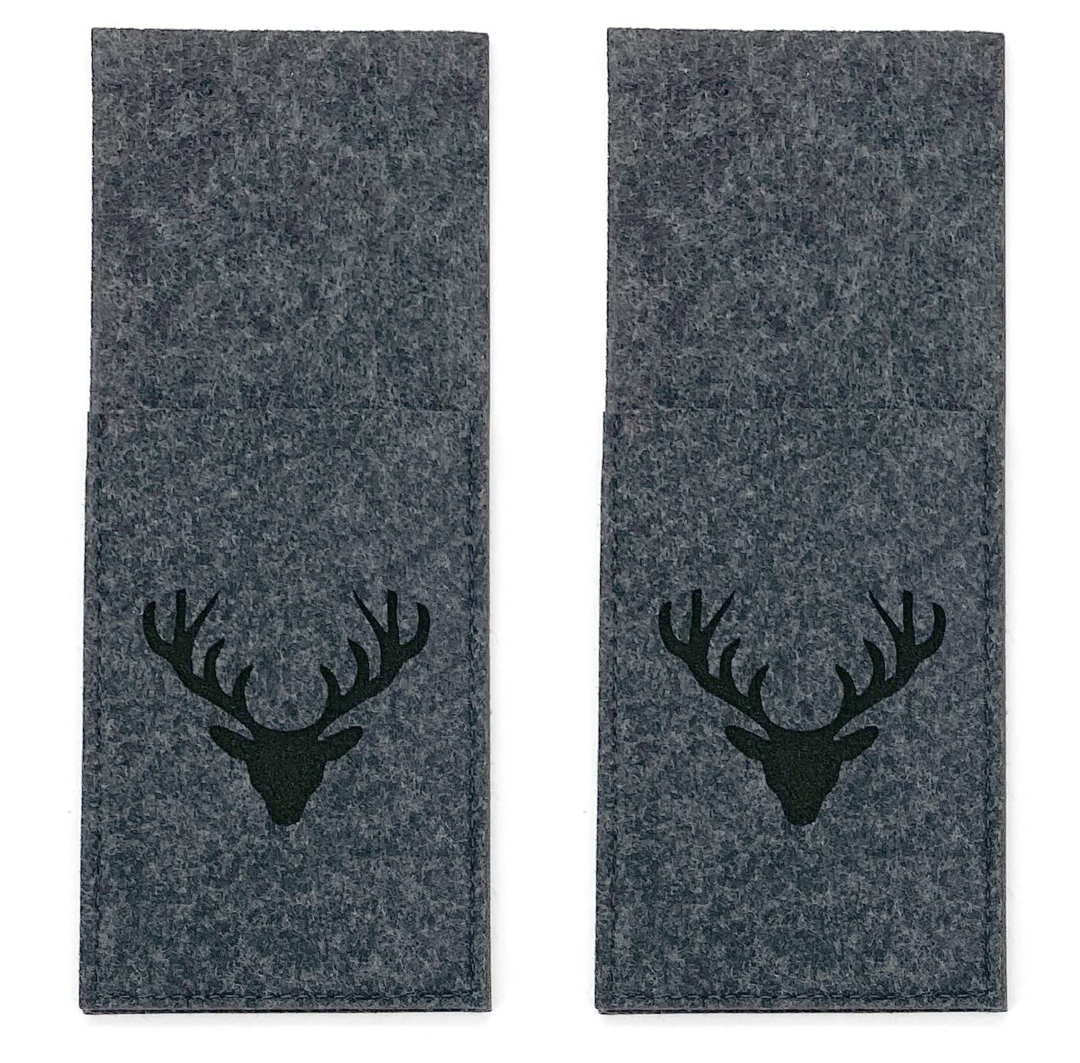 heimtexland Typ847 Glasuntersetzer Filz 10cm anthrazit Geweih 4er