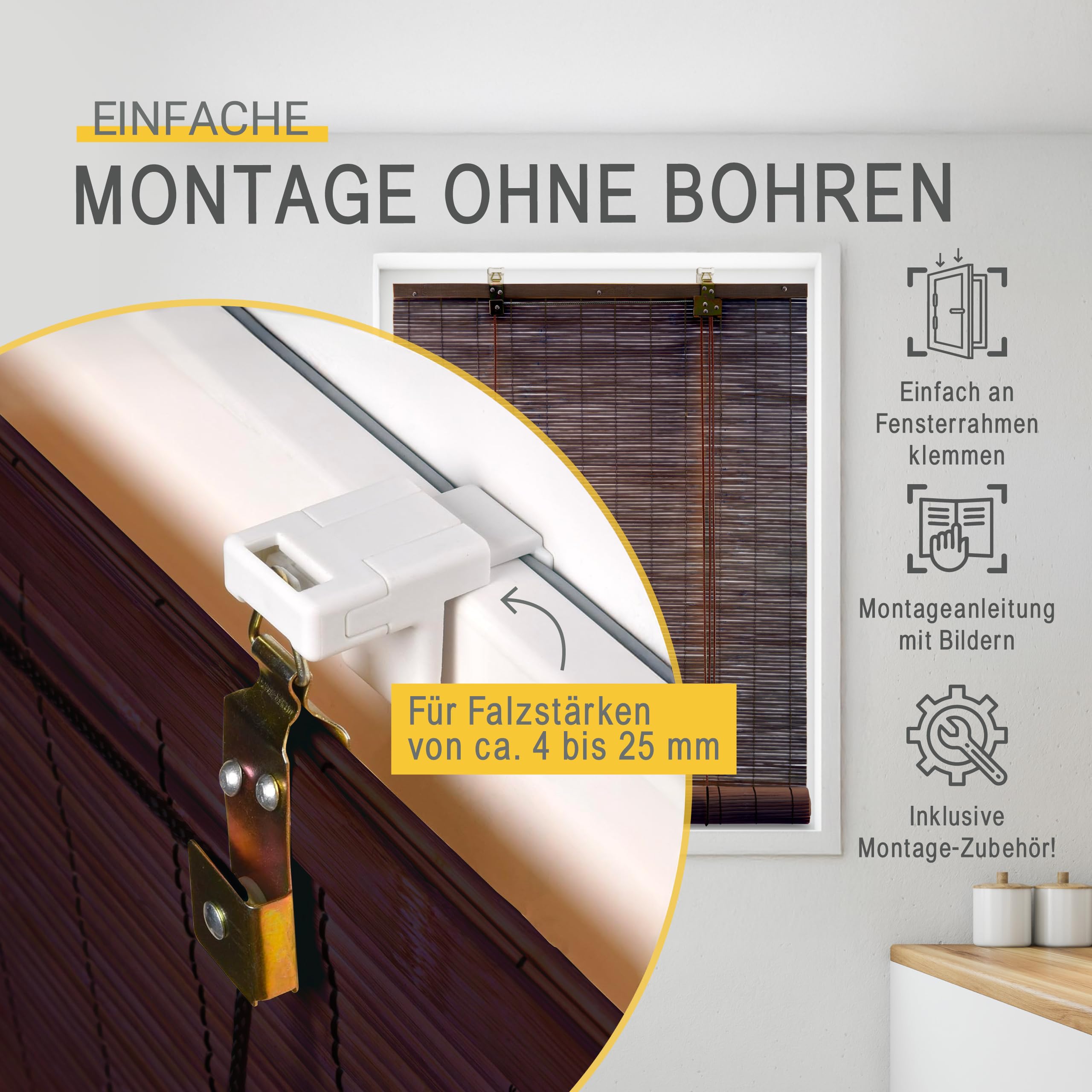 Sol Royal SolDecor B86 Bambusrollo 100x160 Natur blickdicht