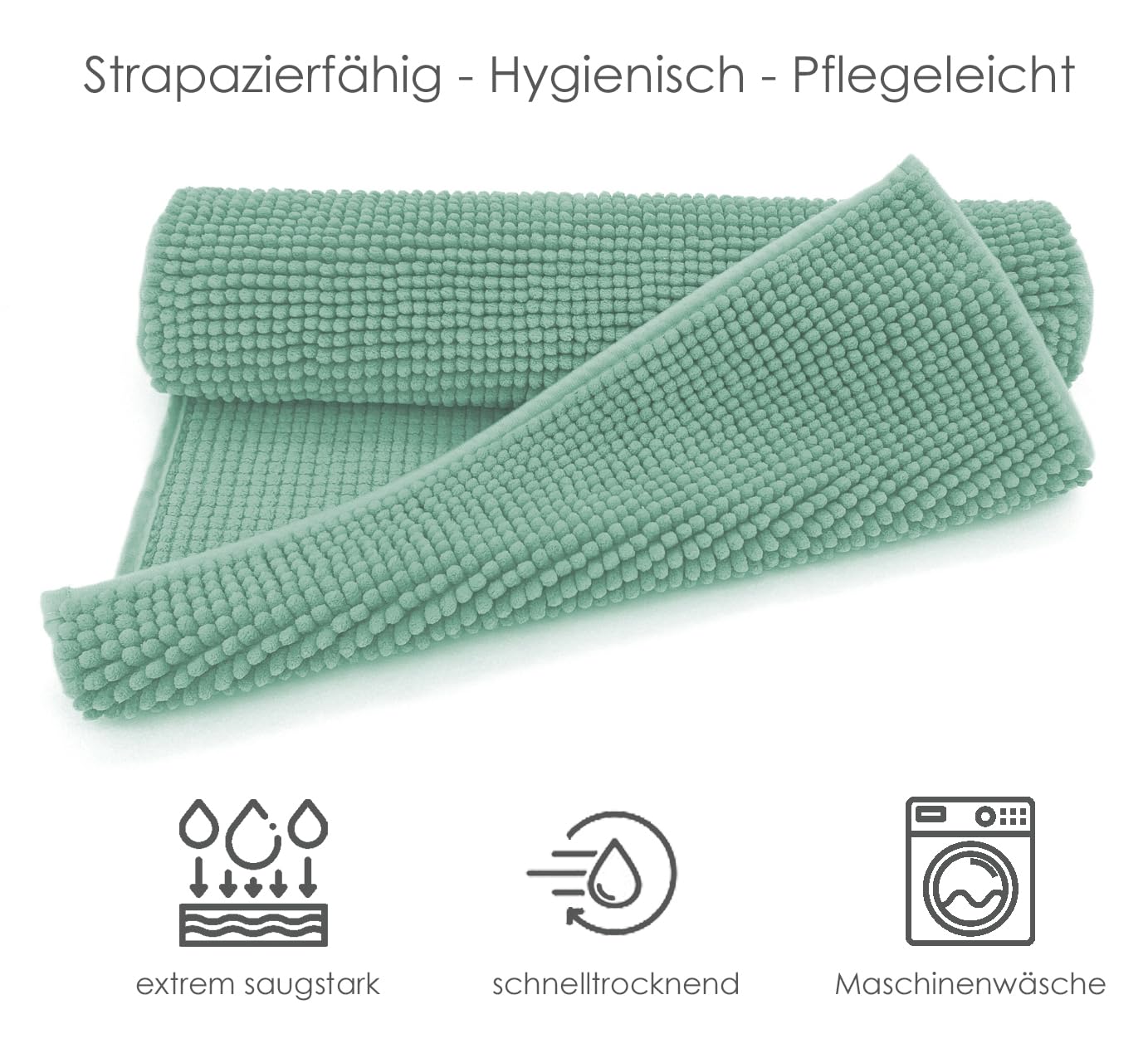 heimtexland Typ771 Badvorleger 50x80 cm mint Chenille
