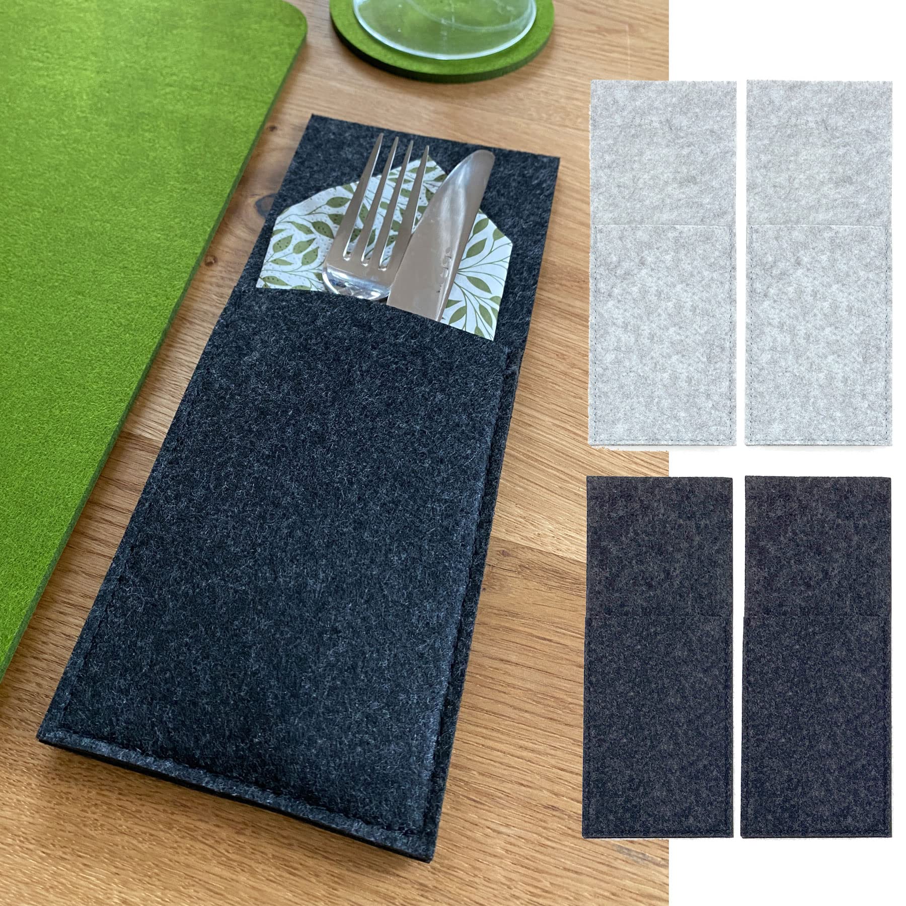heimtexland Typ846 Tischset Filz grau 35x45 2er Pack