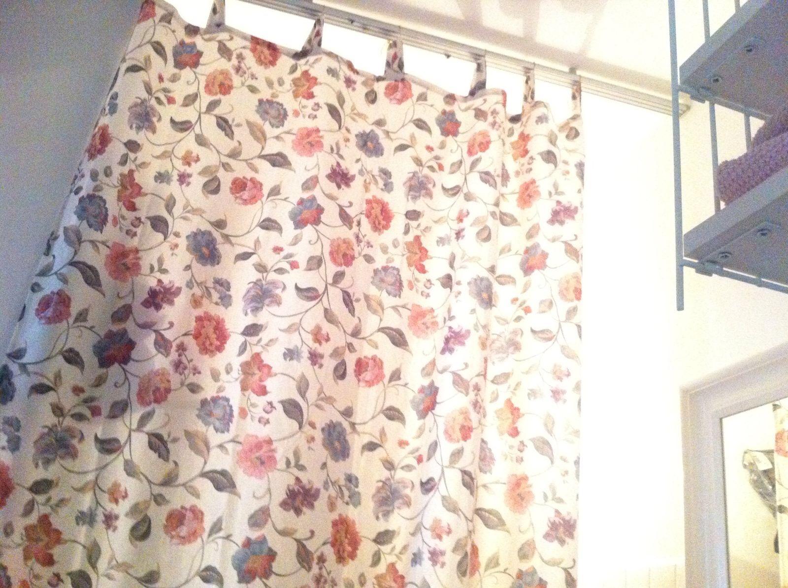 heimtexland Typ312 Schlaufenschal 245x140 cm Blumen Jacquard
