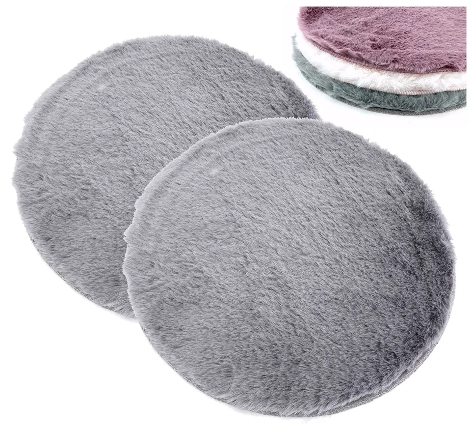heimtexland Typ838 Sitzkissen Fell 38cm Anthrazit 2er-Pack