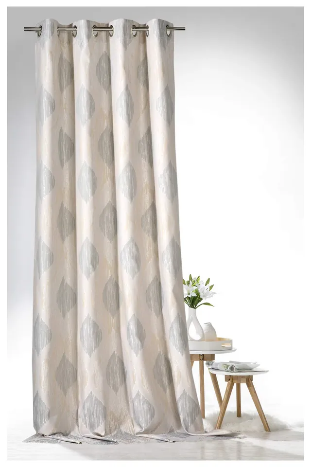 heimtexland Typ635 Ösenschal 245x140 gold blickdicht Jacquard