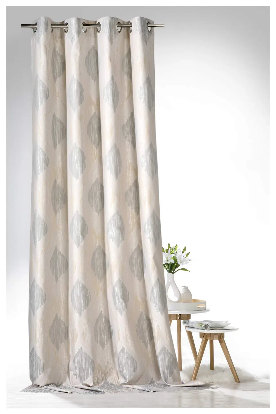 heimtexland Typ635 Ösenschal 245x140 gold blickdicht Jacquard