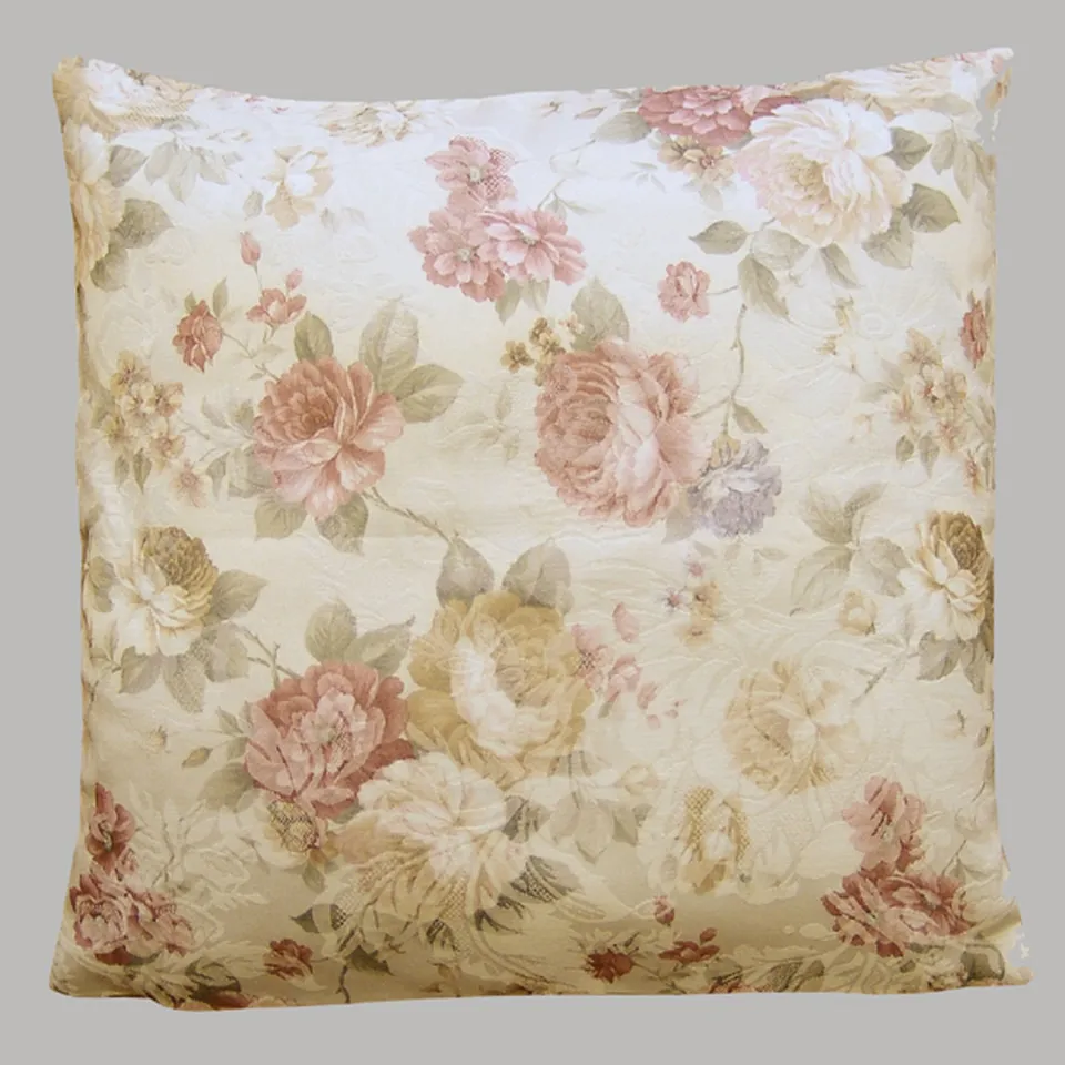heimtexland Landhaus Rosen Typ442 Kissenhülle 40x40 cm Creme-Rosé