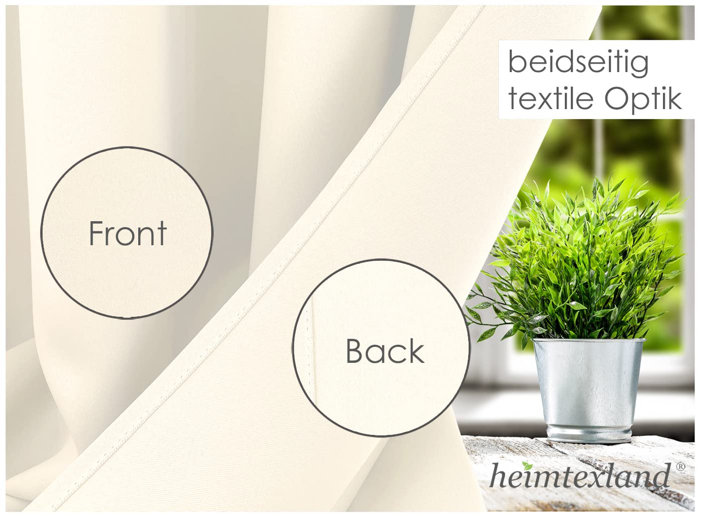 heimtexland Typ139 Thermovorhang 245x135 cm creme blickdicht