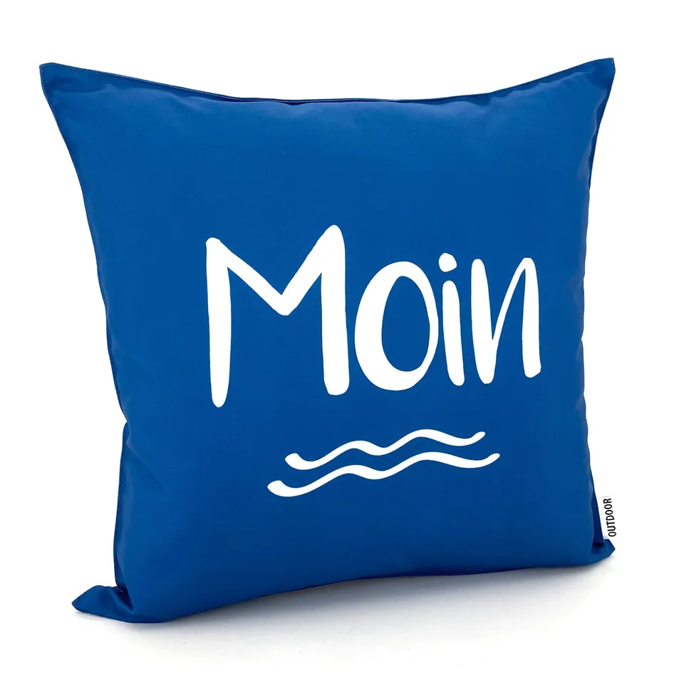 heimtexland Typ839 Outdoorkissen 45x45 cm Moin Blau wasserabweisend