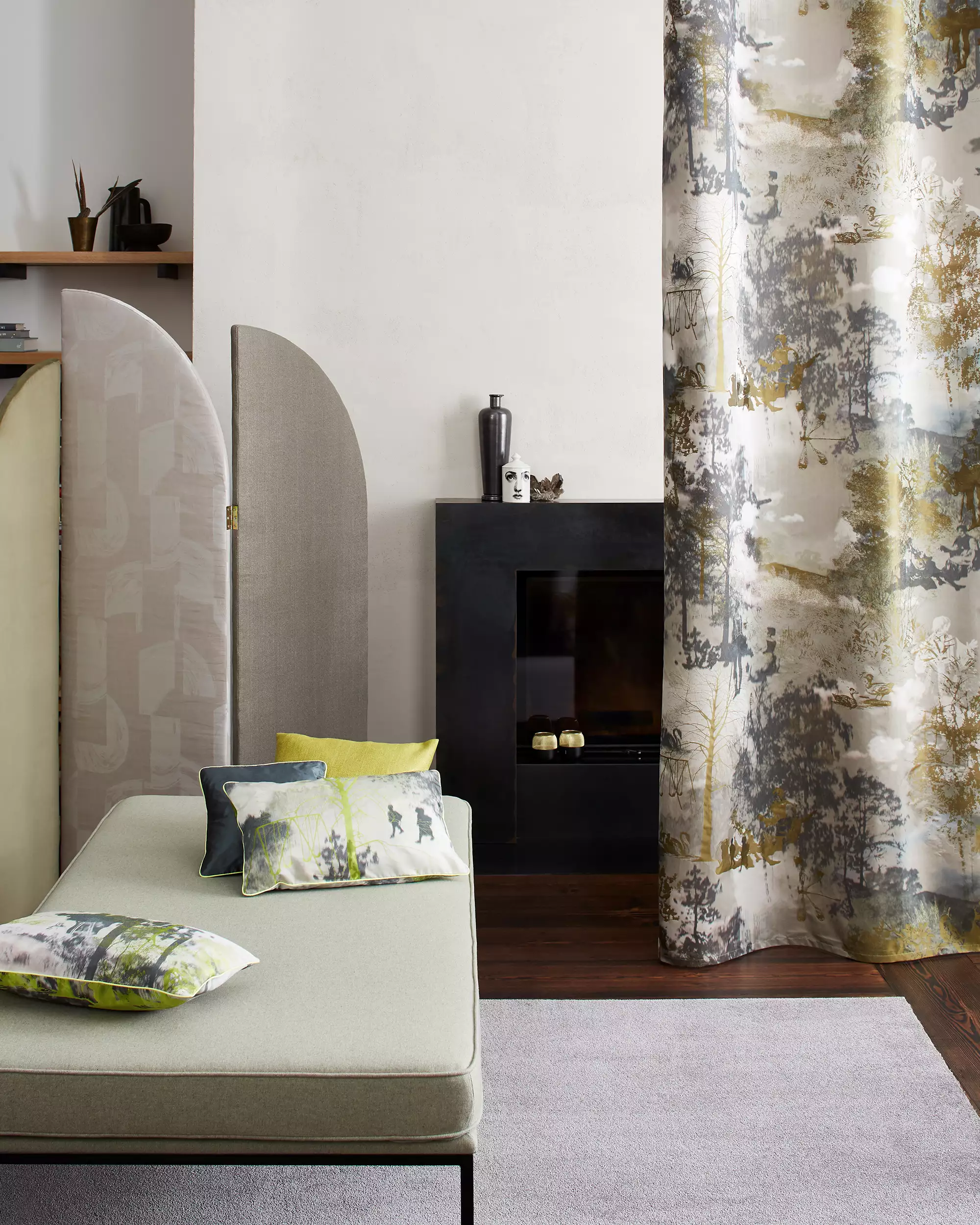 Création Baumann Stories Vorhangstoff Toile-de-Jouy