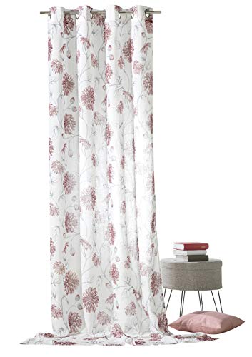 heimtexland Typ649 Ösenschal 245x140 cm rot transparent