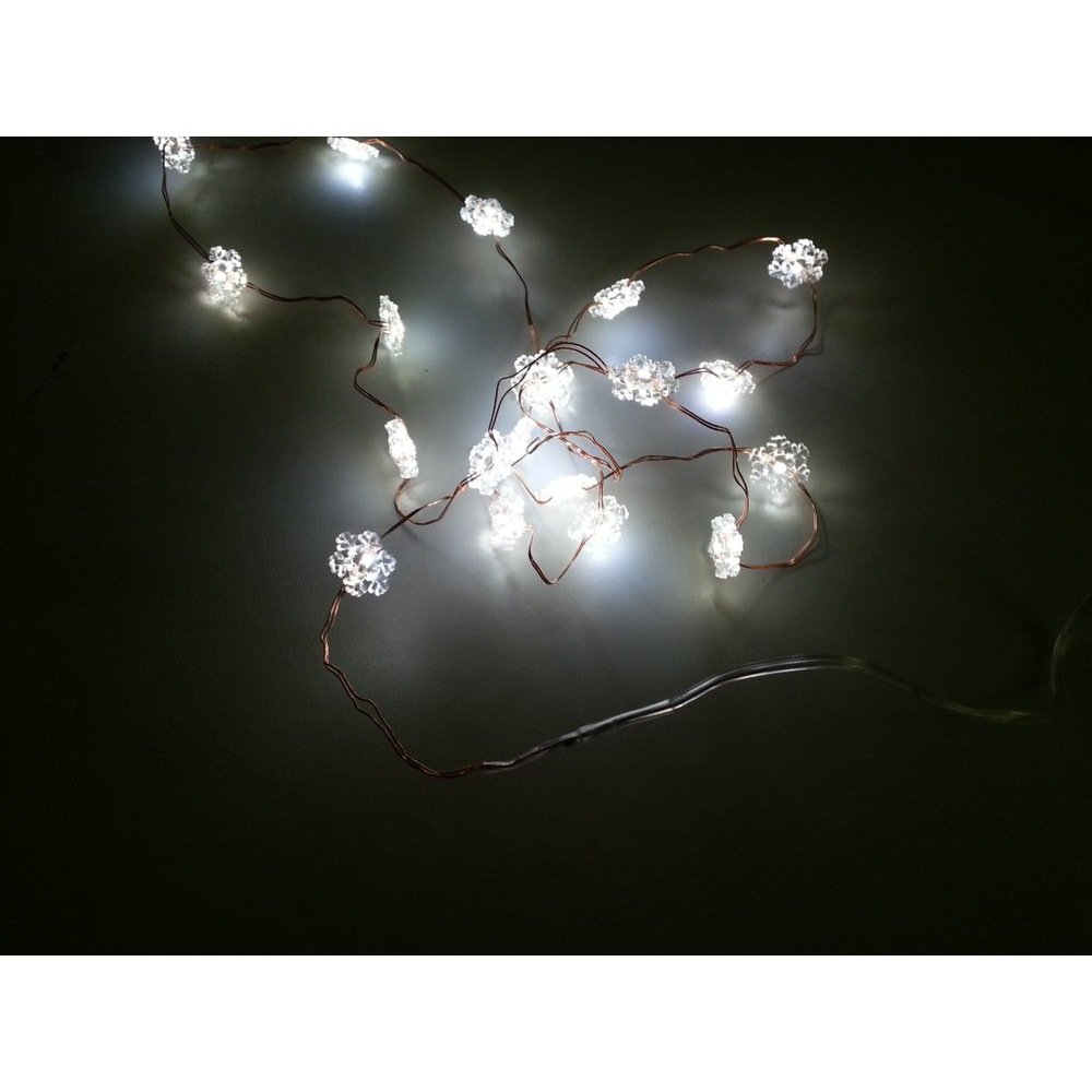 HAB & GUT LED004 Lichterkette Schneeflocken weiß Batterie