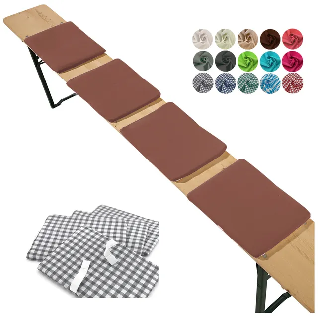 heimtexland Typ859 Sitzkissen 4er Set Braun Bierbank 25x36