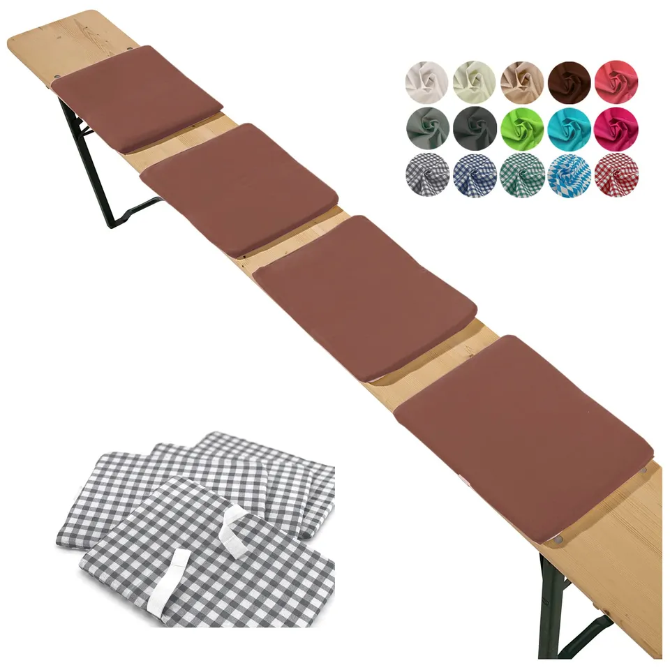 heimtexland Typ859 Sitzkissen 4er Set Braun Bierbank 25x36