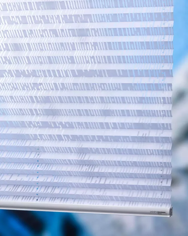 Création Baumann Goko Plisseestoff transparent weiß