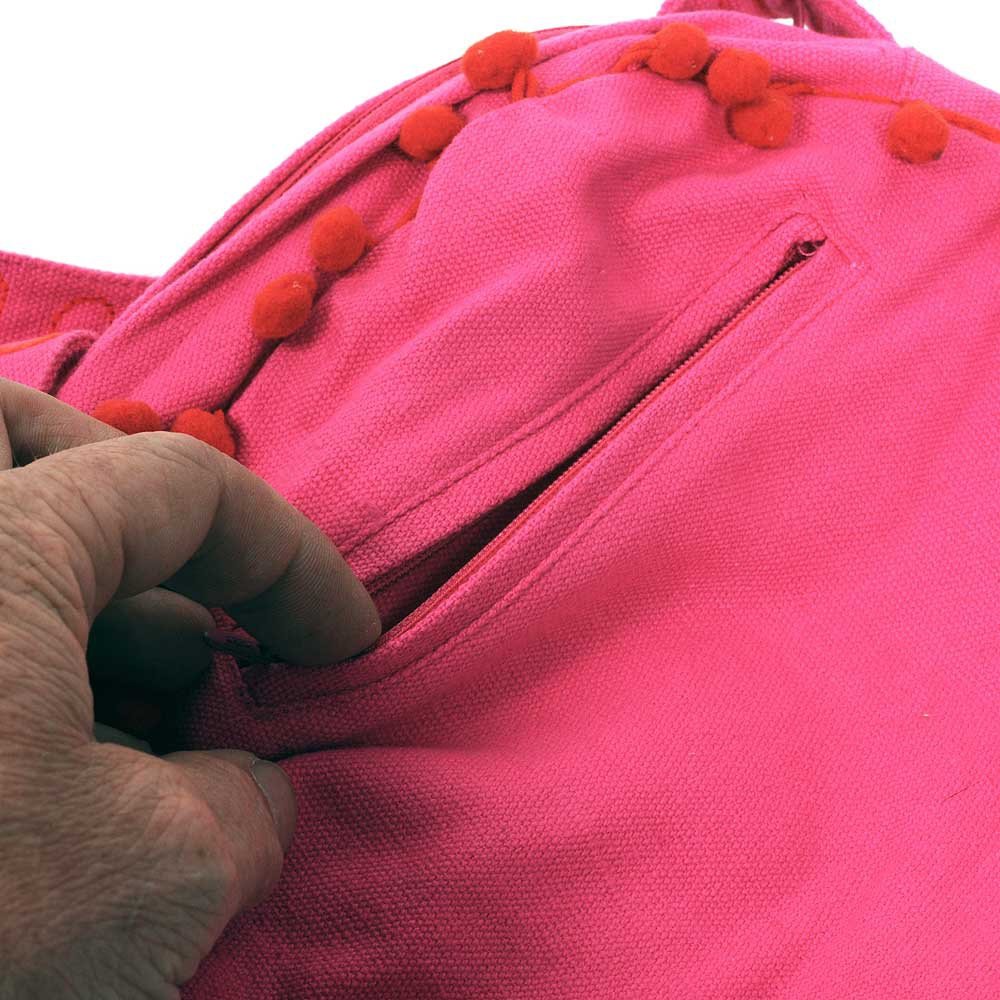 HAB & GUT Nepal Goa Crossbody Handtasche pink bestickt Baumwolle