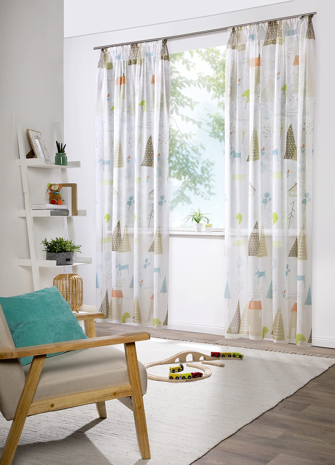 heimtexland Skandi Typ755 Kindergardine 245x135 bunt transparent