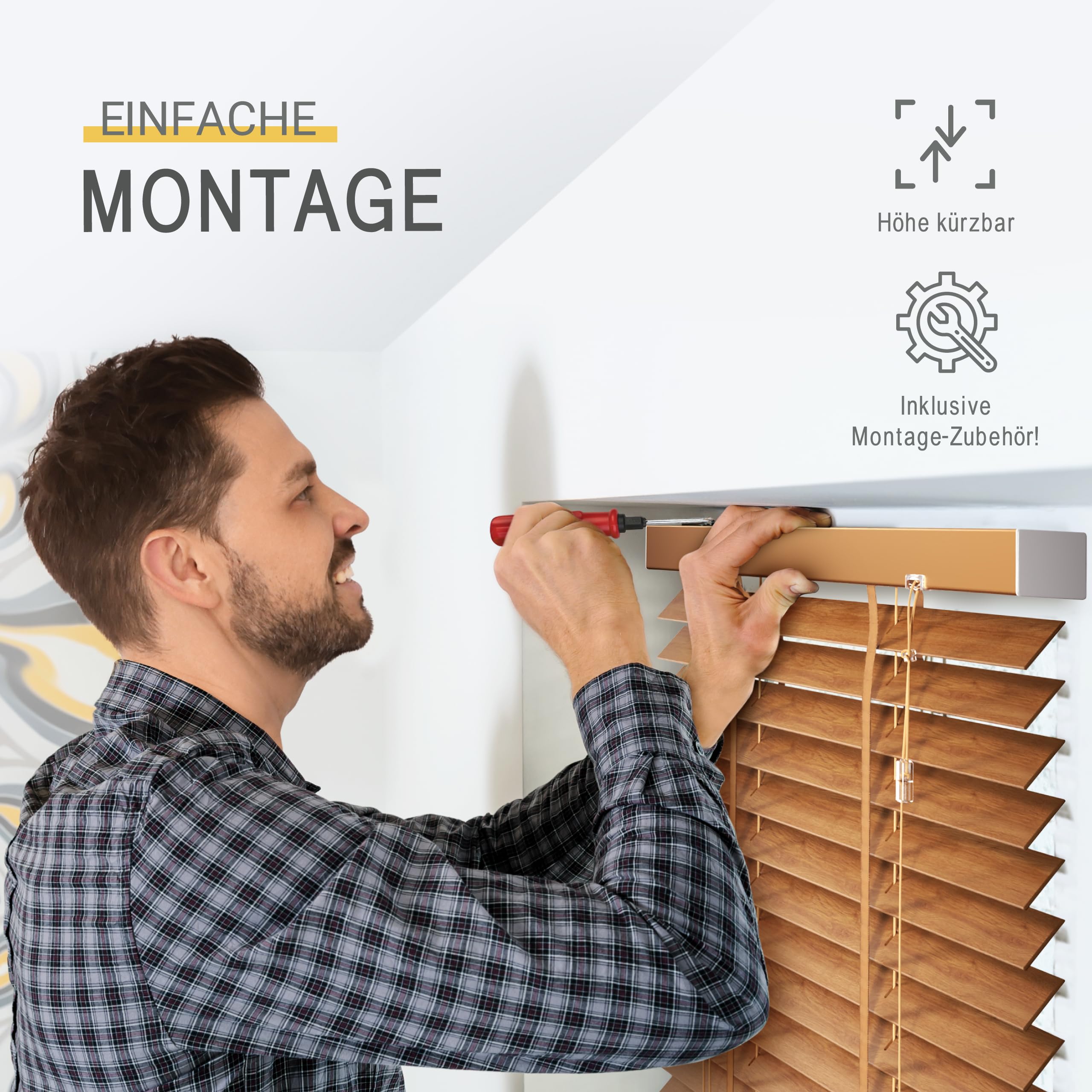 Sol Royal Holzjalousie 50mm 70x250 Echtholz blickdicht