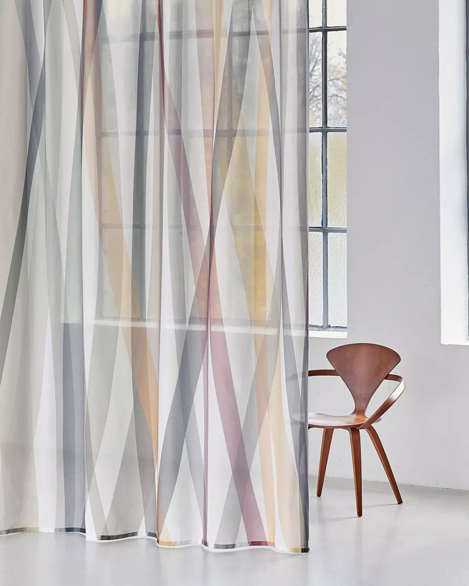 Création Baumann Banda Vorhangstoff transparent Streifen