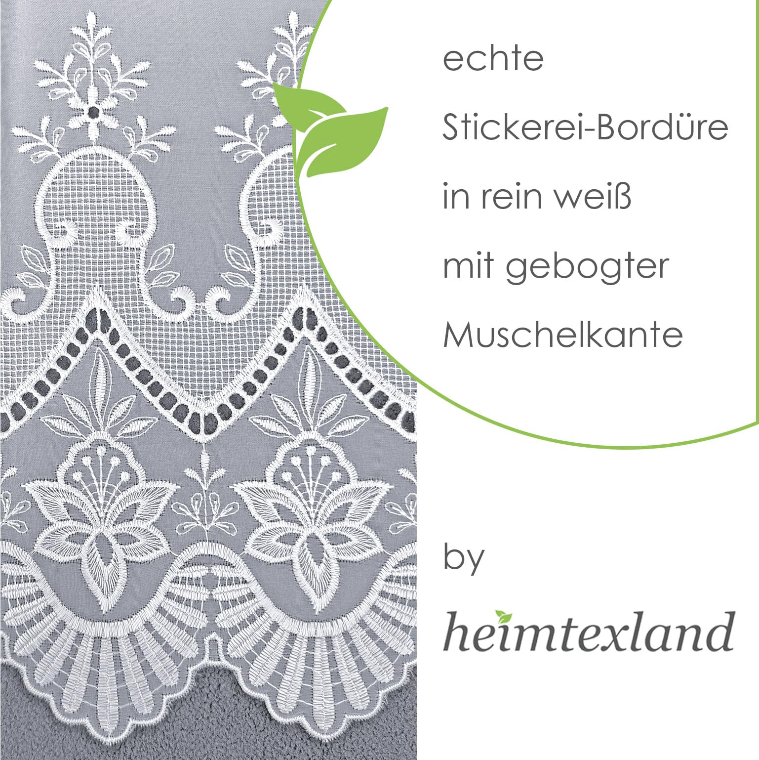 heimtexland Typ934 Gardinenstore 145x600 cm weiß Stickerei