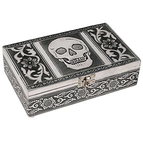 HAB & GUT BOX011 Schmuckbox Totenkopf Aluminium 20x12x6