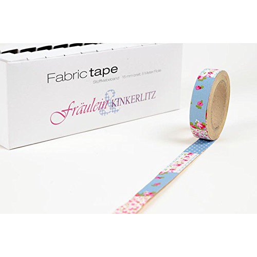 HAB & GUT Fräulein Kinkerlitz TT017V Stoffband Patchwork Hellblau 5 m