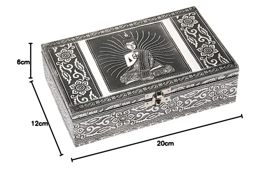HAB & GUT BOX015V Schmuckbox Buddha Aluminium 20x12x6