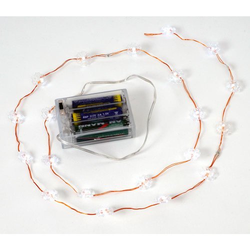 HAB & GUT LED004 Lichterkette Schneeflocken weiß Batterie