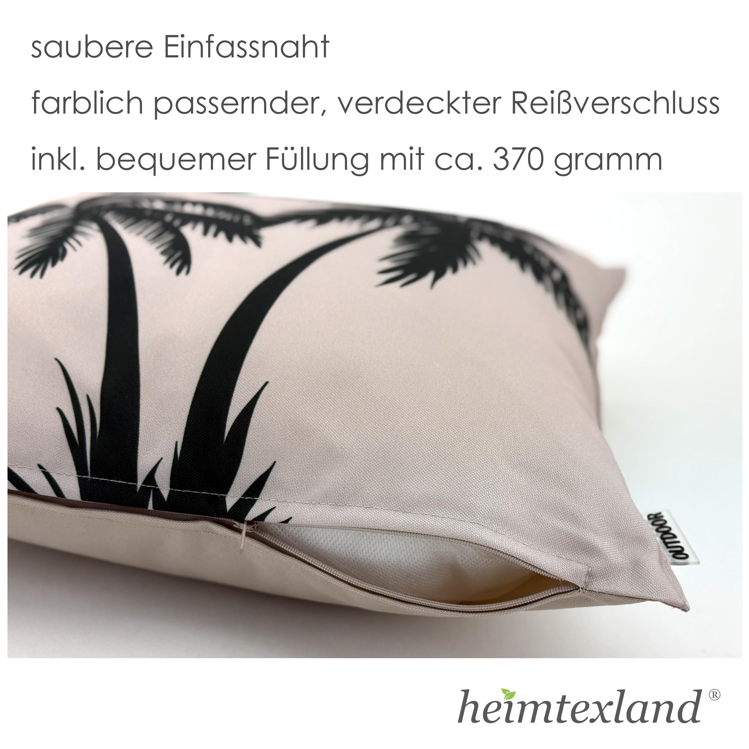 heimtexland Typ906 Outdoorkissen 45x45 cm beige Blatt