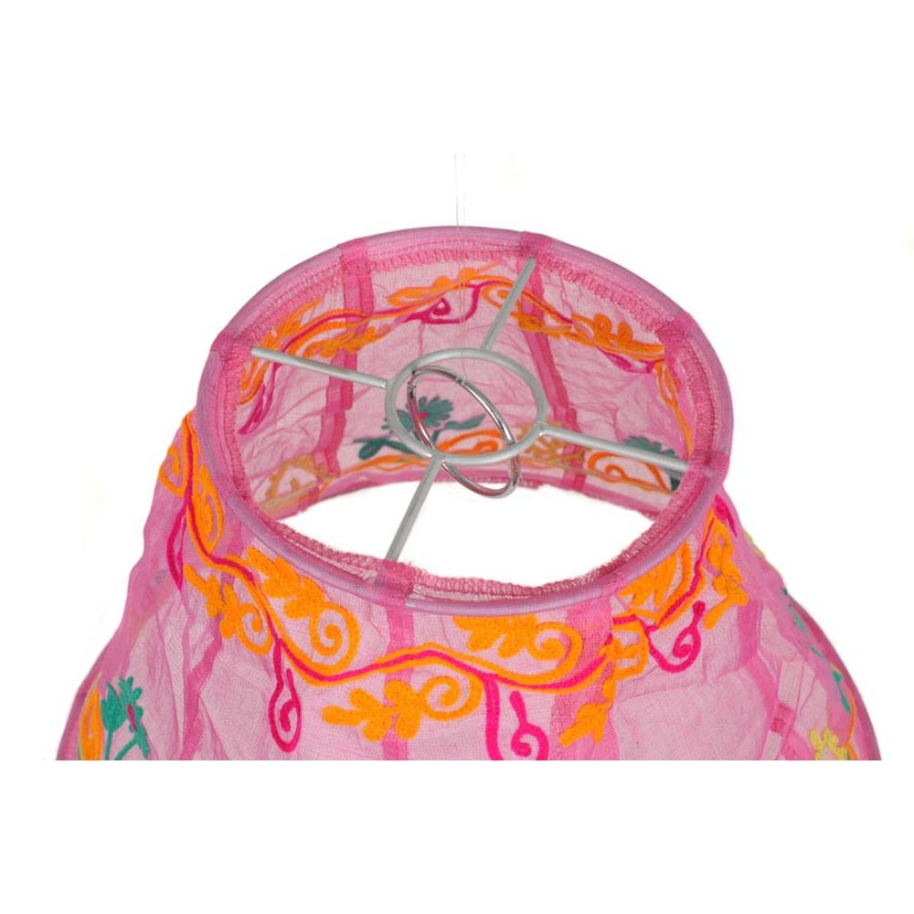 HAB & GUT Indisch Style IS003A Lampenschirm Rosa bestickt