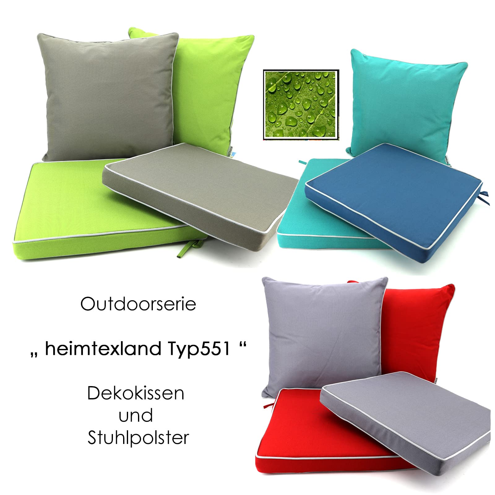 heimtexland Typ551 Lotus Outdoor-Kissen 45x45 cm taupe wasserabweisend