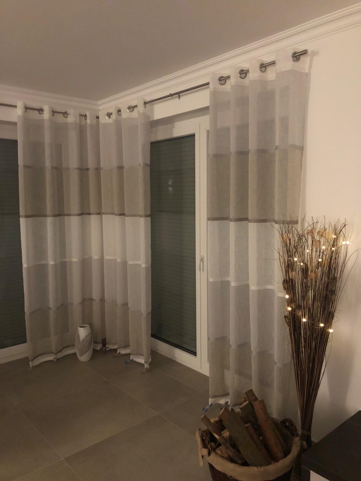 heimtexland Typ562 Ösenschal 245x140 cm sand halbtransparent