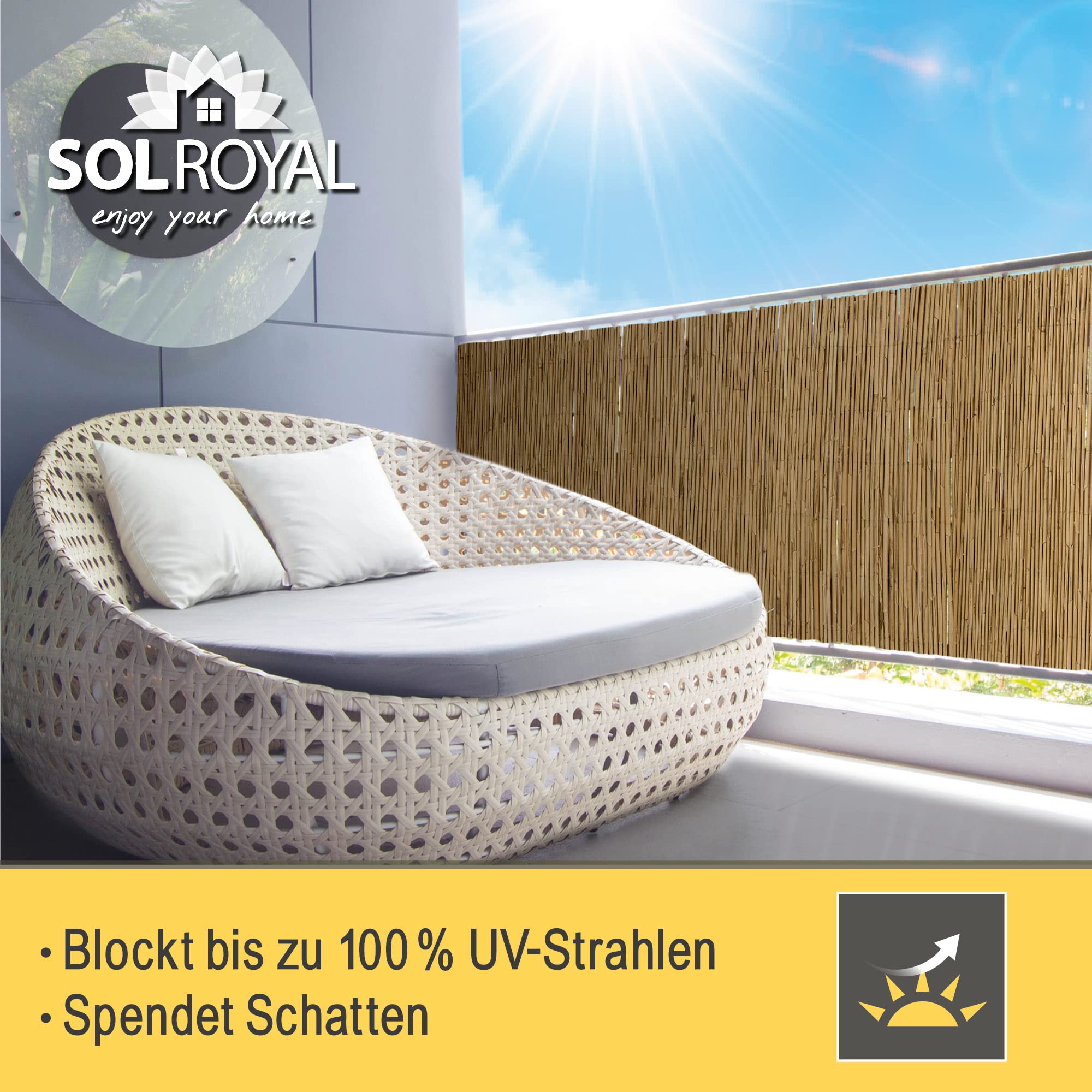 Sol Royal S36 Schilfmatte 140x600 cm natur