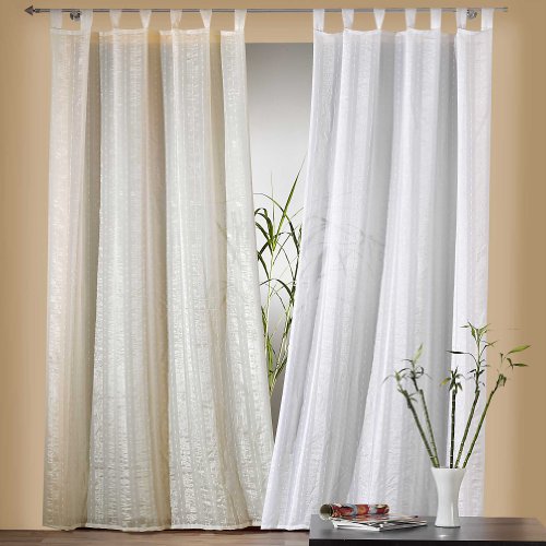 heimtexland Schlaufenschal Gardine 245x140 cm Natur halbtransparent