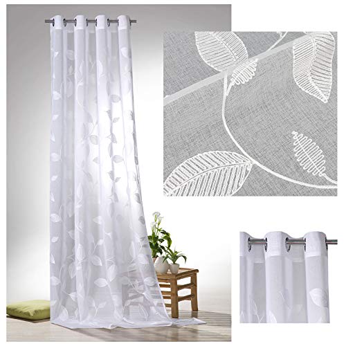 heimtexland Natural Chic Ösenschal 225x140 cm Weiß transparent