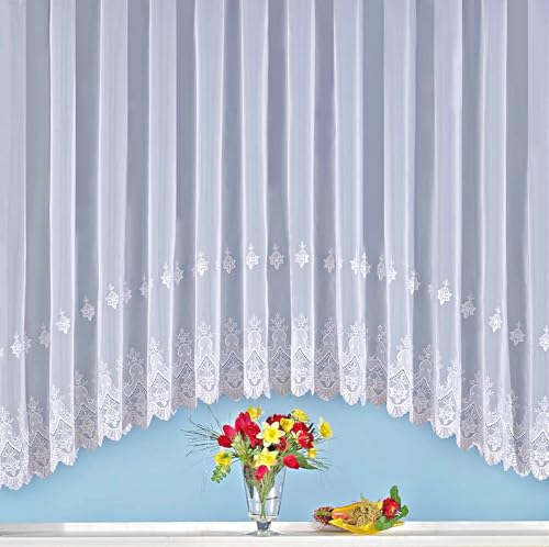 heimtexland Typ934 Gardinenstore 145x600 cm weiß Stickerei