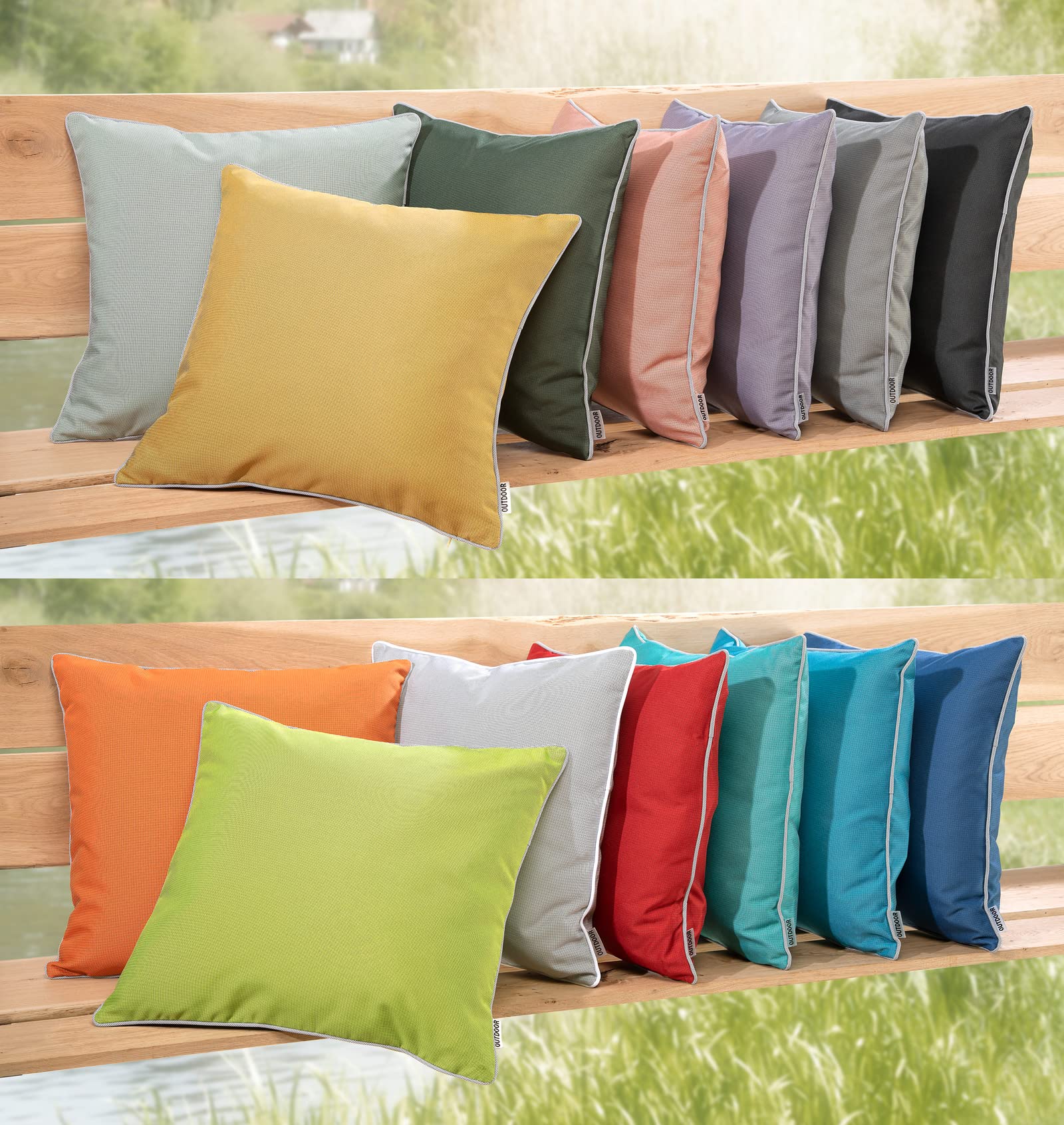 heimtexland Typ551 Lotus Outdoor-Kissen 45x45 cm taupe wasserabweisend