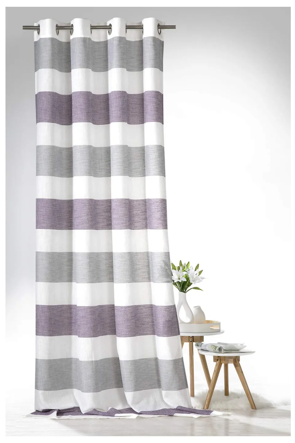 heimtexland Typ633 Ösenschal 245x140 cm Lila halbtransparent