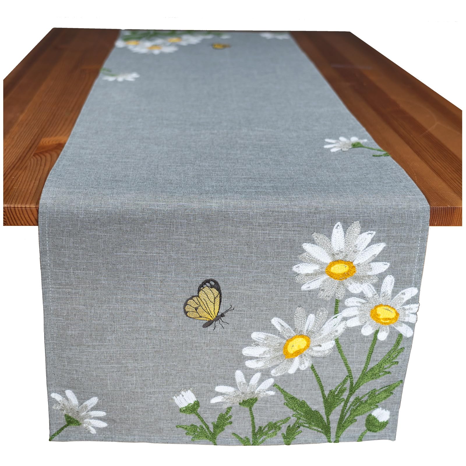 heimtexland Margariten Typ886 Mitteldecke 85x85 cm gelb bestickt