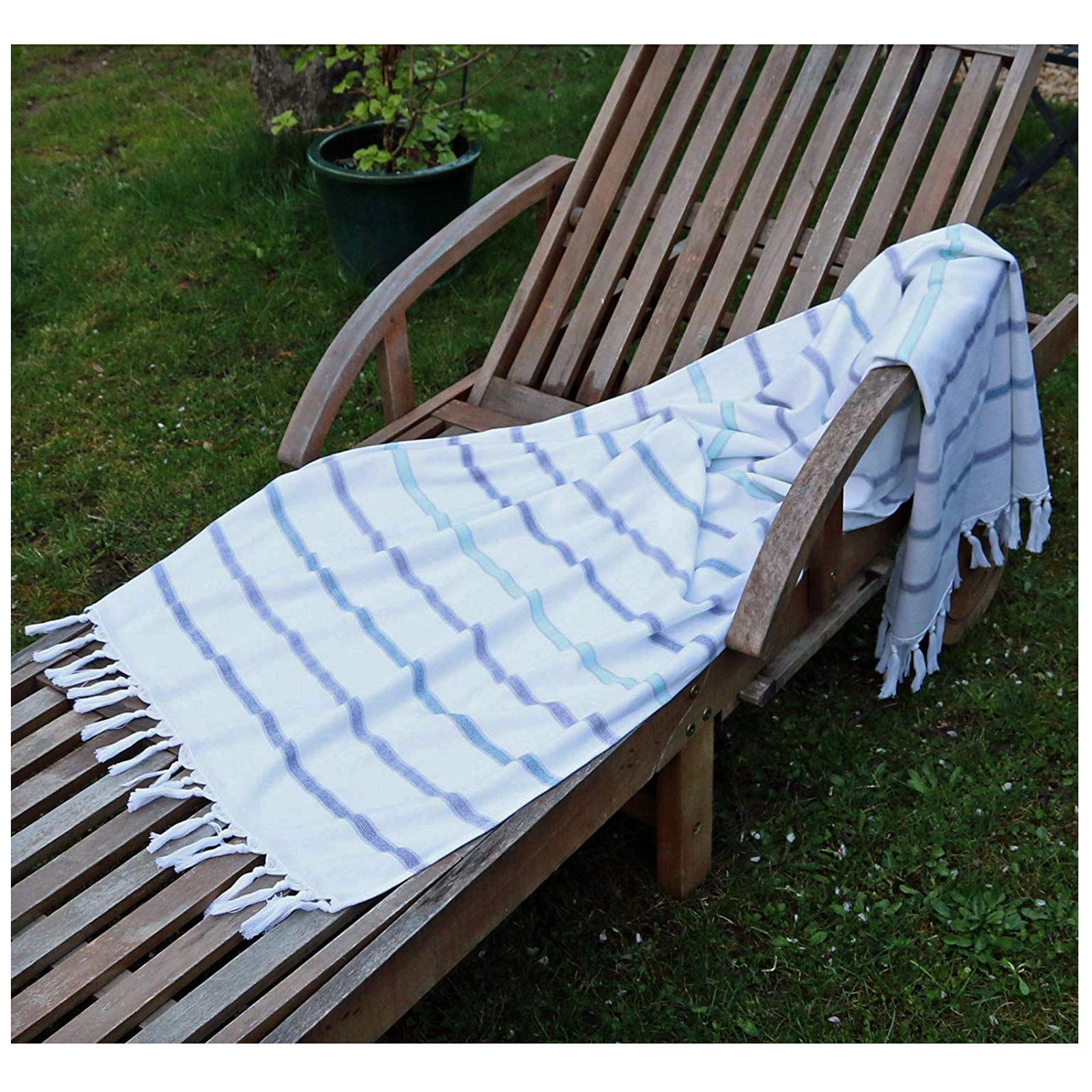 heimtexland Typ435 Hamamtuch 80x160cm Dunkle Streifen Baumwolle
