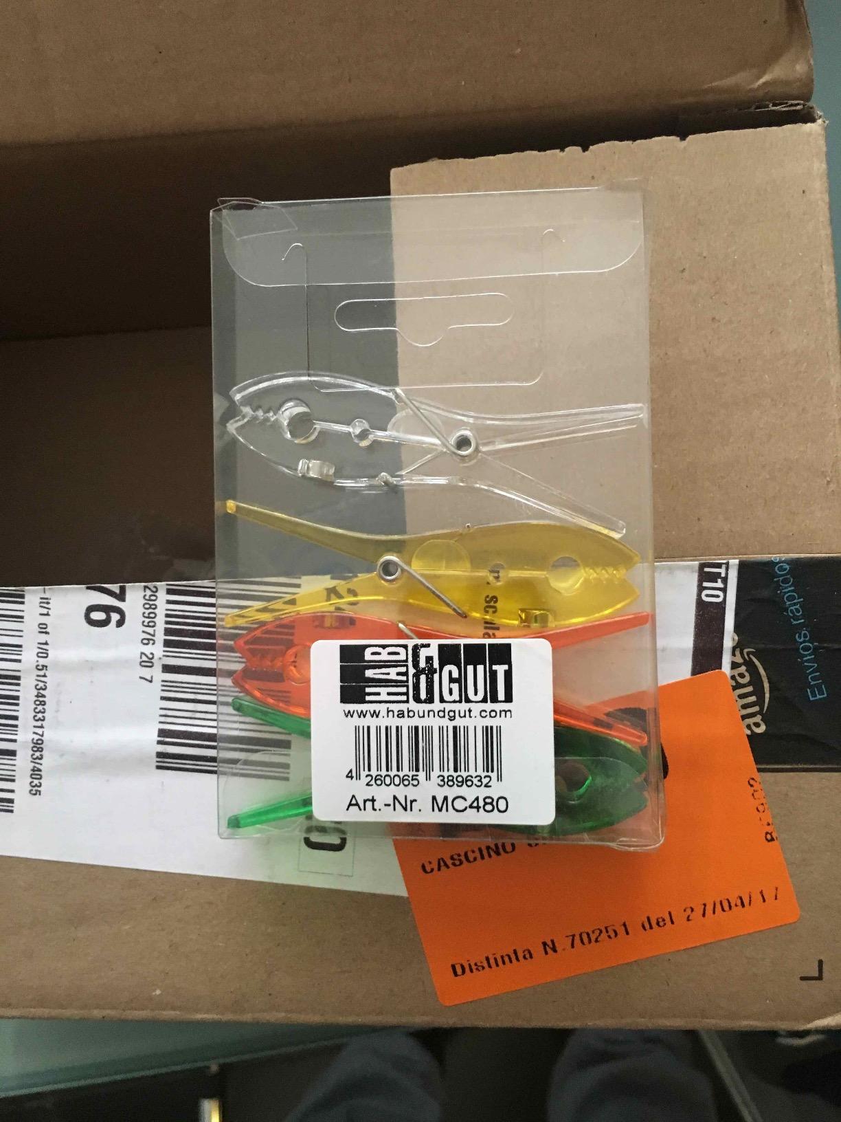 HAB & GUT MC480 Magnetklammern transparent 6er Set 7cm