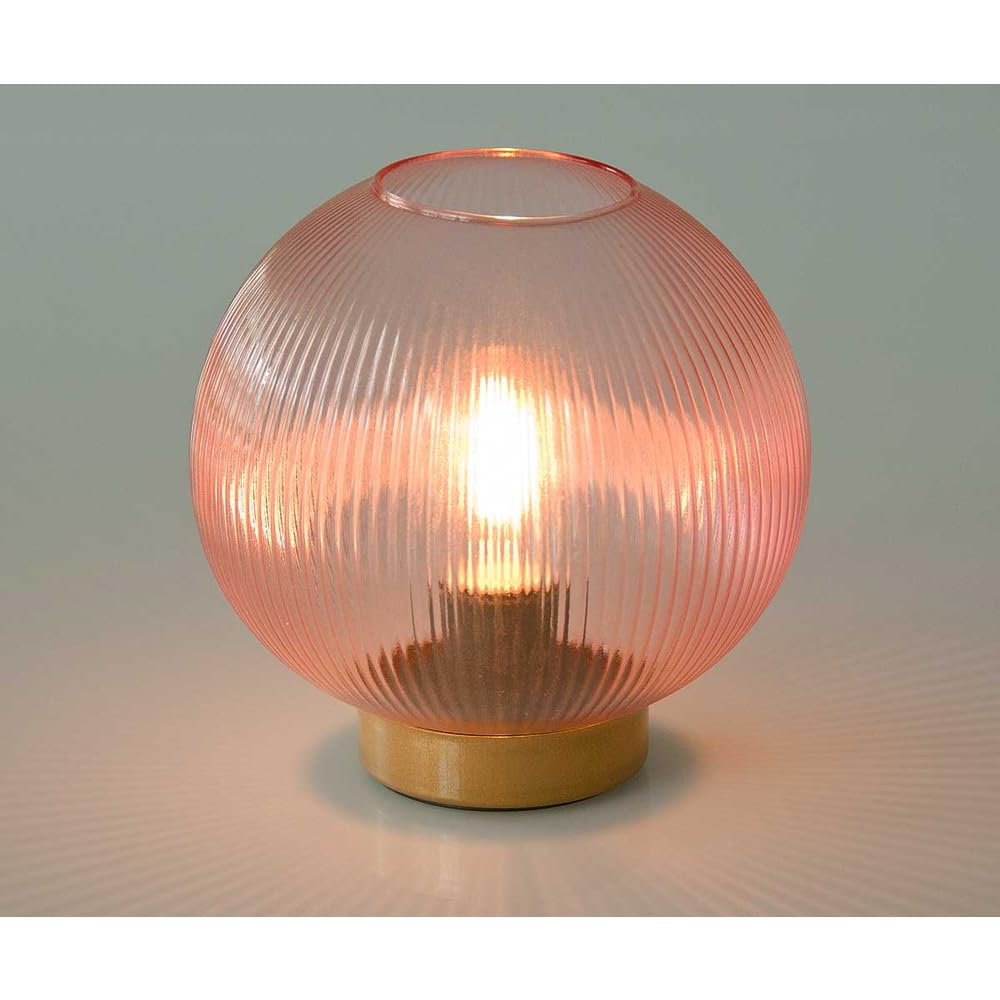 HAB&GUT LED239 Windlicht Riffelglas Rose Batterie warmweiß