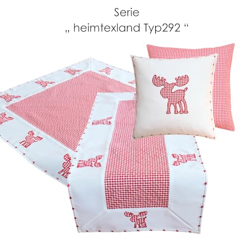 heimtexland Typ292 Tischläufer Weihnachten Elch 40x140 rot