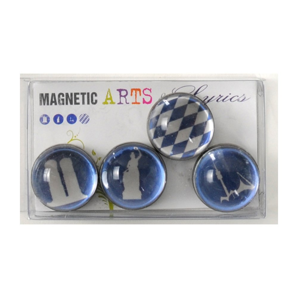 HAB & GUT Arts & Lyrics MC222V Kühlschrankmagnete München 4er Set 25 mm
